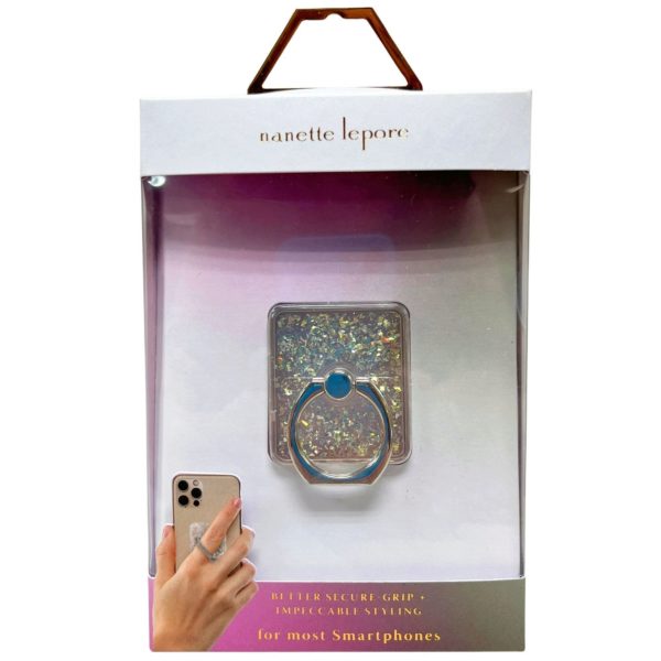 Nanette Lepore Circular Phone Ring Holder & Kickstand w/ Metallic Flakes Design