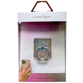 Nanette Lepore Circular Phone Ring Holder & Kickstand w/ Metallic Flakes Design