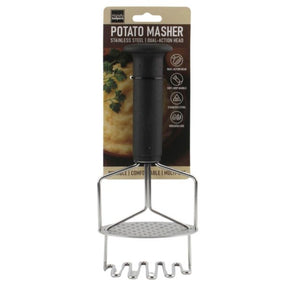 Stainless Steel Dual-Head Potato Masher with Non-Slip Handle