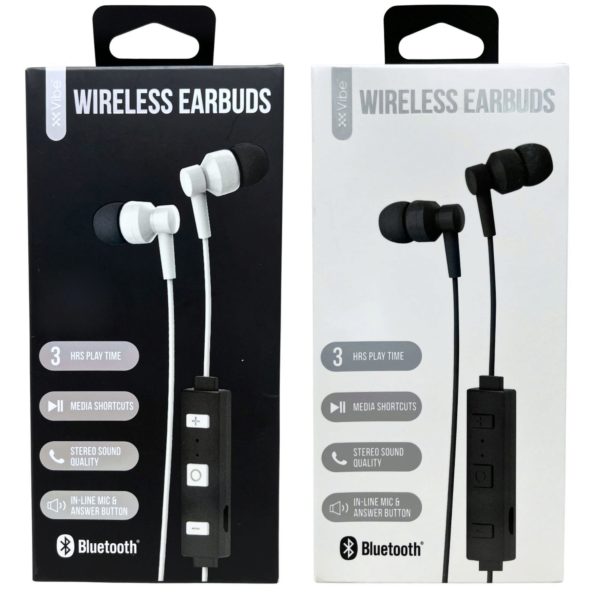VIBE Behind the Neck Bluetooth Wireless Earbuds with Mic and Controls in Assorted Colors