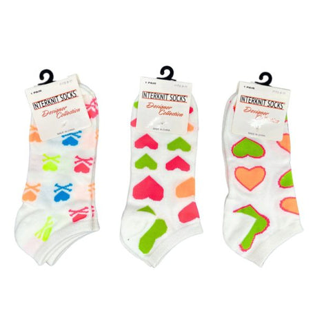 Interknit Low Cut Socks in Assorted Designs Size 9 - 11