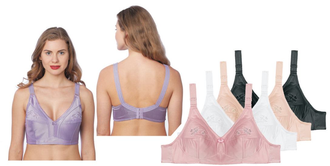 Women's Nonpadded Wireless Minimizer Bras w/ Embroidered Detail