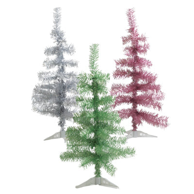Christmas Tree Matte Tinsel 24in/50tips 3 Fashion Color Xmasht/pb