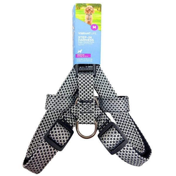 Vibrant Life Grey Medium Padded Pet Harness