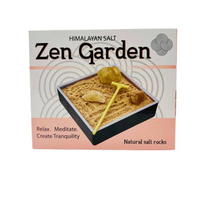 Himalayan Salt Tabletop Zen Garden with 3 Himalayan Salt Rocks