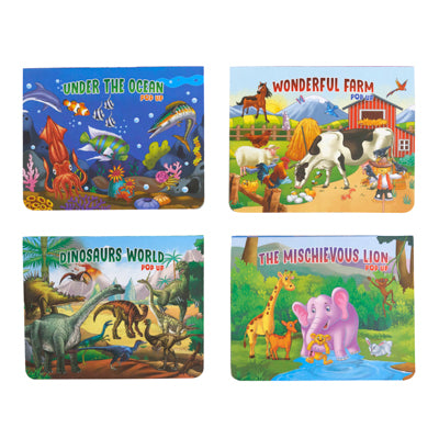 Book Pop Up Animals 4 Assorted In Counter Display