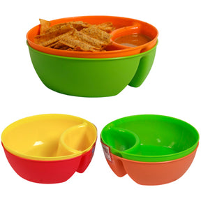 Snack & Dip Bowls 2pk Round 6in Dia Plastic/ Color Label