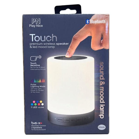Play Nice Multi-Color Touch Lamp Blueotooth Speaker in Black
