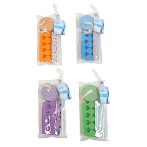 Pedicure Set 4-pc 4ast Colors W/pumice/file/2 Toe Separators Pvc Reusable Pouch Hba Ht