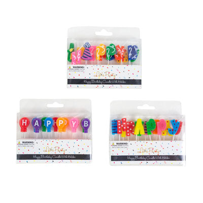 Birthday Candle 13pc Pick Happy Birthday 3ast Styles Party Pvc Box