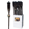 Brown Bamboo Wicker Tiki Torch Floor Display