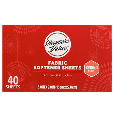 Dryer Sheets 40ct Spring Scent Boxed Shoppers Value