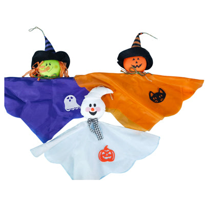 Hanging Decor Halloween Whimsical  3 Asst Witch/ Pumpkin/ Ghost 20 X 16in / Ht
