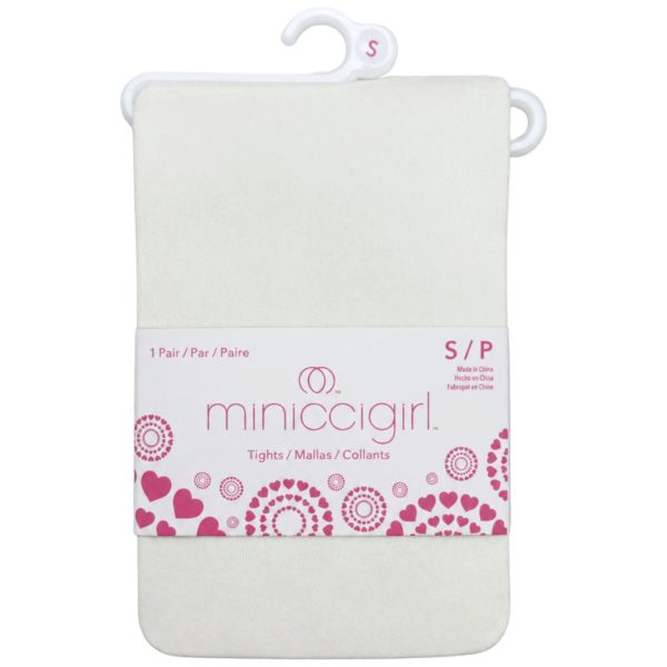 Miniccigirl Youth Footed Tights Solid White in Size S/P