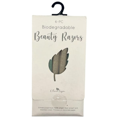 OliviaLayne 6 Pack Biodegradable EB Razors in Green