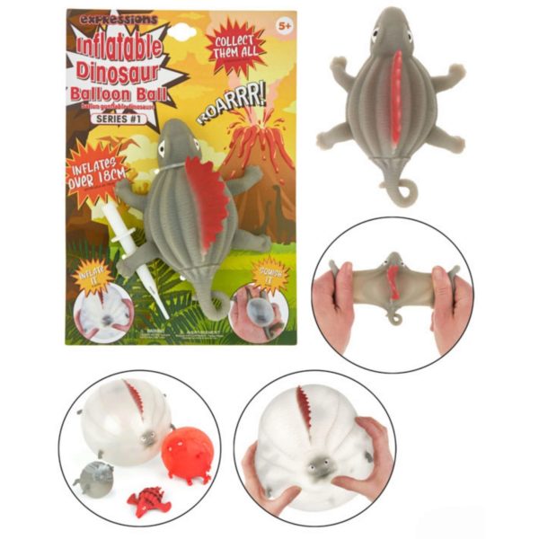 Expressions Inflatable Gray & Red Dinosaur Balloon Ball