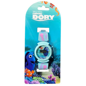 Finding Dory Watch with Light Blue and Pink Jellyfish Design Strap on Hanging Card