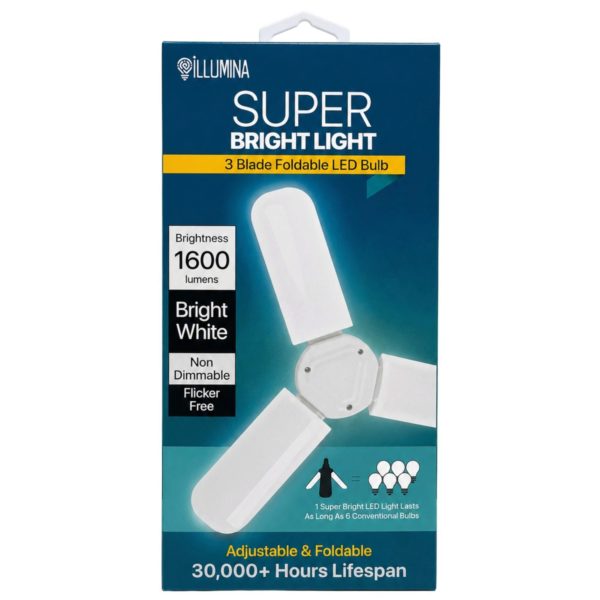 POM Gear Illumina Super Bright 3 Blade Foldable LED Bulb