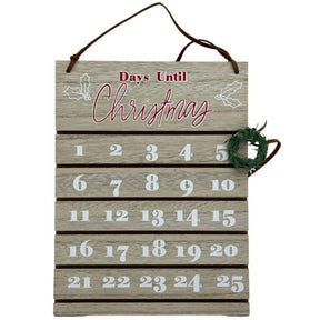 Christmas Countdown Calendar with Pendant Wreathe Hanging Wall Decor