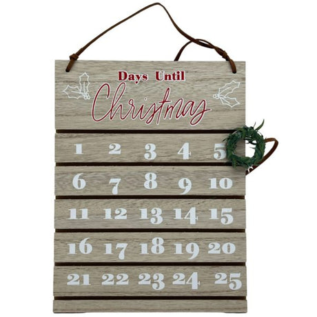 Christmas Countdown Calendar with Pendant Wreathe Hanging Wall Decor
