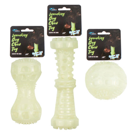 Glow in the Dark Squeaking Dog Chew Toy Assortment