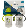 Safety First 2-Pack 9oz Printed Sippy Cups with Silicone Spout & Easy-Grip Handles in Yellow & Gray