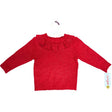 Cat & Jack 2T Toddler Ruffle Collar Sweater in Red