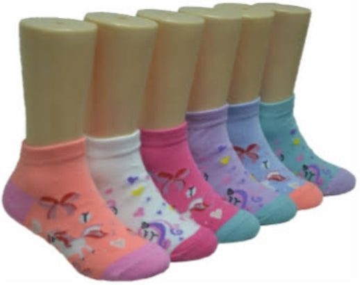 Boy's & Girl's Unicorn Print Crew Socks - Size 6-8