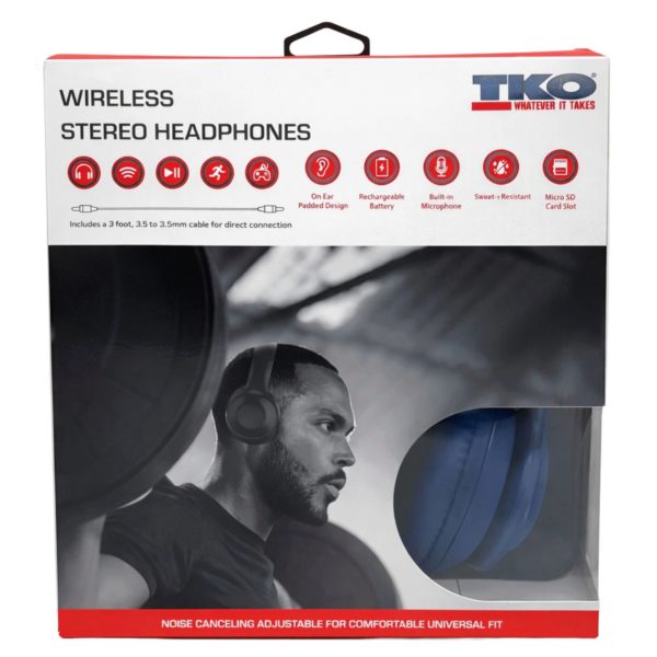 TKO Bluetooth Headphones in Navy Blue