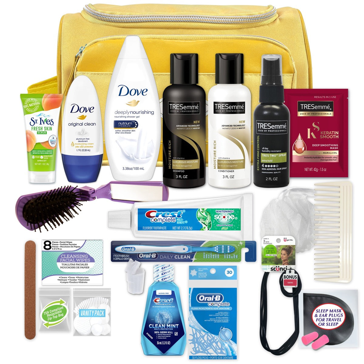 31 PC. Women's Deluxe TRESemme Hair Care, Beauty & Hygiene Travel Kit