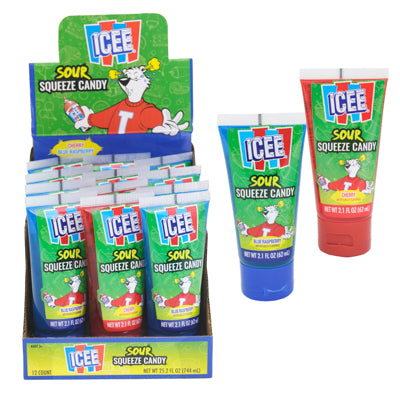 Icee Sour Squeeze Candy 12-pc 2-assorted 2.1-oz Counter Display