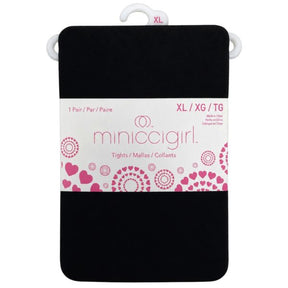 Miniccigirl Youth Footed Tights Solid Black in Size XL
