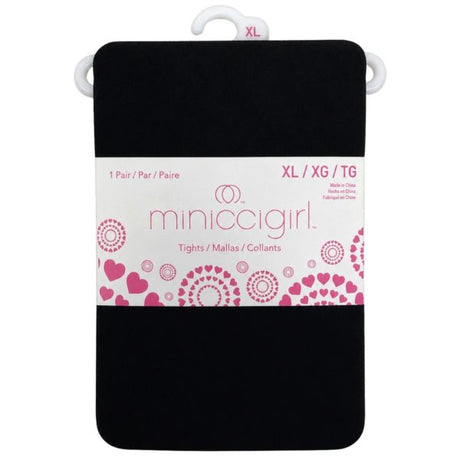 Miniccigirl Youth Footed Tights Solid Black in Size XL