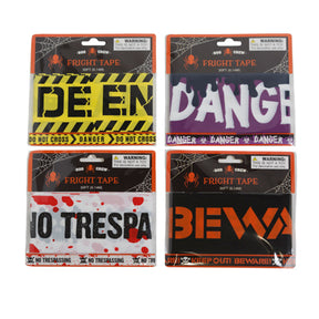 Fright Tape 30 Feet 4ast Styles On 12pc Merch-strip Hall Tcd/polybag W/cello Sleeve