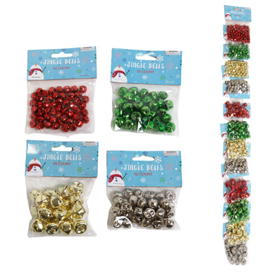 Jingle Bells 3 Size/4color 1each On 12pc Display Strip 20/32/50ct Pbh