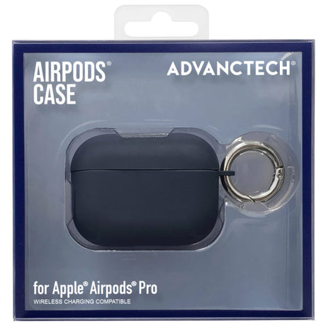 ADVANCTECH Silicone Airpod Pro Case with Circle Clip in Blue