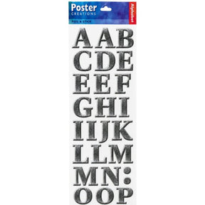 Poster Creations Peel and Stick Wall Decals in Chrome Alphabet Design