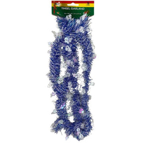 Tinsel Garland in Blue and Silver Sheer