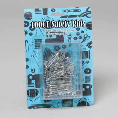 Safety Pins 100ct 4ast Sizes Sewing Blc