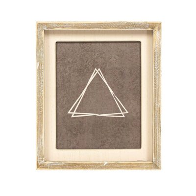Wall Art 9x10x1.5 Triangle Brown/cream Wood (20.00)