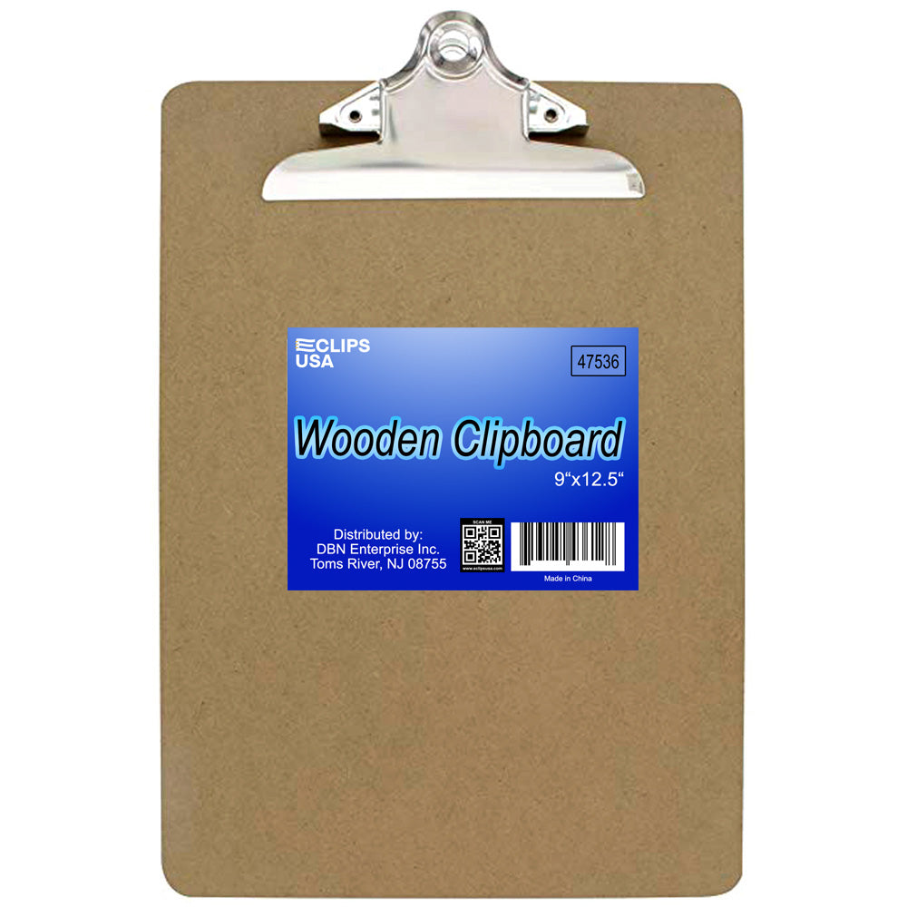 12.5" x 9" Letter-Size Hard Clip Boards w/ Large Clip