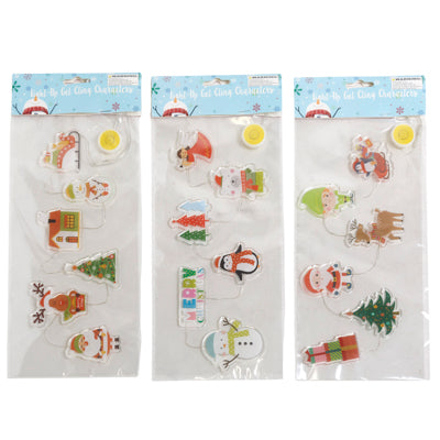 Gel Cling Stickers Liteup Christmas 3ast In Try-me Pkg 24in L 2-cr-2032 Batteries Included Pb/insert