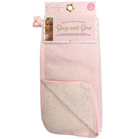 Jessica Simpson Set of 3 Dual Sided Washcloths in Pink