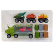 Rhinosaurus Carrier Truck with Dinosaur Vehicles and Barrels Toy Pack