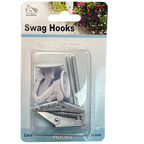 My Helper 2 Pack White Swag Hooks with Hardware