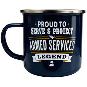 Top Guy Enamel Mug with Armed Services Design