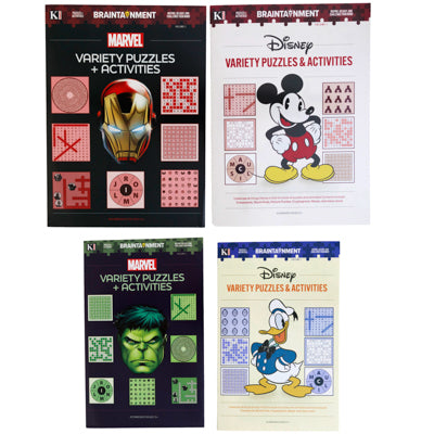 Disney/marvel Asst Puzzle Books 4 Titles  48 Digest 48 Full Size In 7 Pocket Floor Display