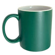 11oz Matte Green C-Handle Ceramic Mug with White Interior