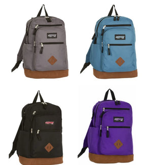 18.5" Deluxe Backpacks w/ Suede Leatherette Bottom - Assorted Colors