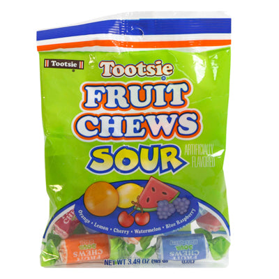 Tootsie Sour Fruit Chews 3.49 Oz Peg Bag